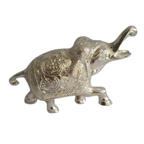 Mini elefante de metal banhado a prata