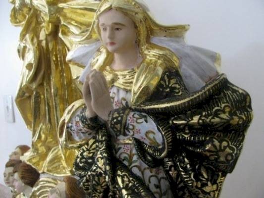 Nossa Senhora da Conceição 62 cm em madeira, com folha de ouro 23 k